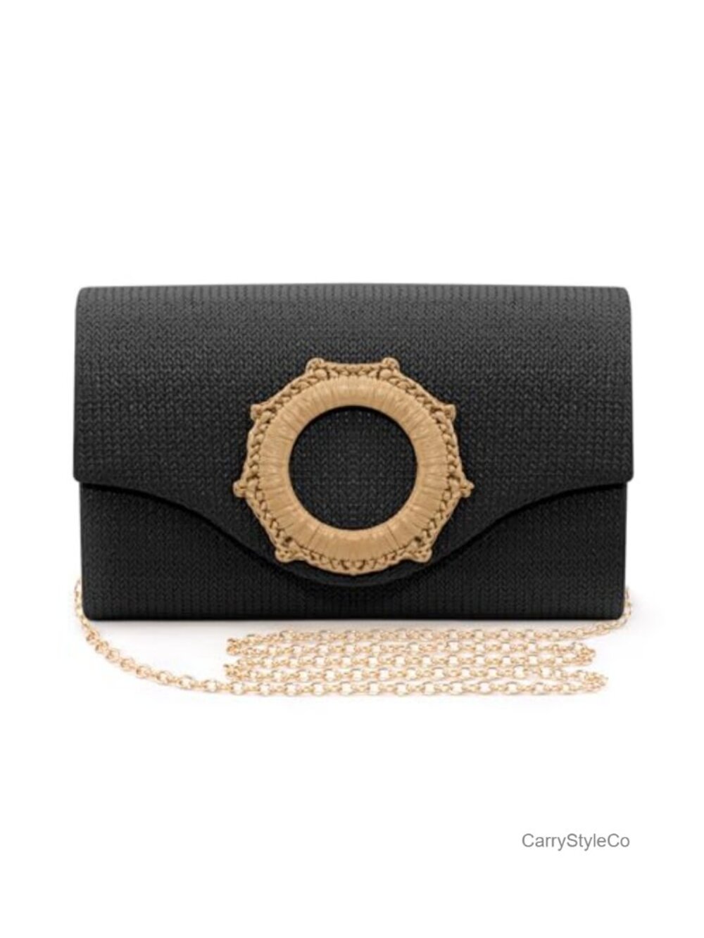 Woven Paper Straw Envelope Clutch Detachable Chain Summer Beach Wedding Purse